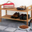 6 Pair Stackable Solid Wood Shoe Rack