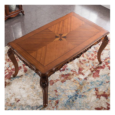 Table de salle à manger rectangulaire de style américain en bois massif de luxe léger et rétro