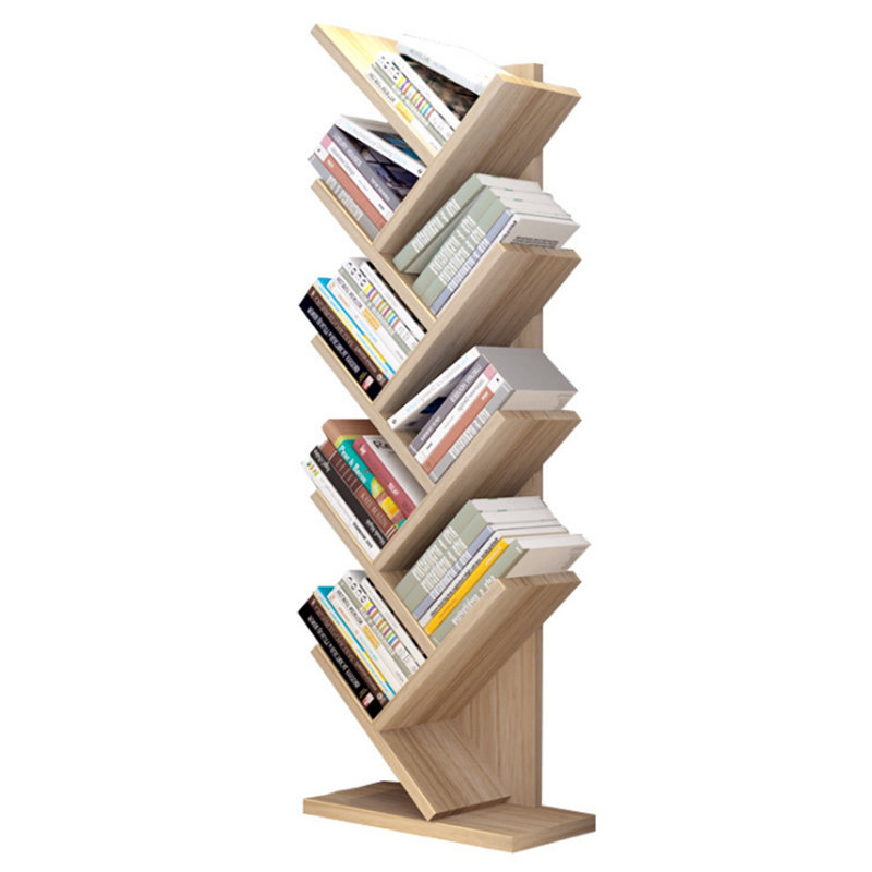 Aerowyn Geometric Bookcase, (9 Shelves) 132cm. H x 40cm. W x 21.6cm. D, Natural