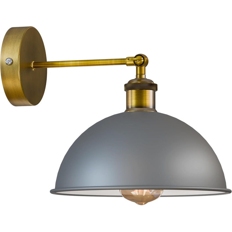 Applique murale Dome en métal, lampe murale industrielle réglable à 180 ° pour les décorations de chevet, d'étude, de cuisine et de salon.
