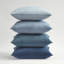 Ensemble de 4 coussins carrés en velours dégradé-124112916-124113128