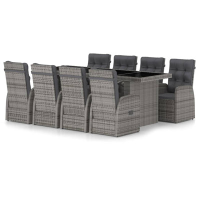 8 - Person Wicker Patio Dining Set with Rectangular Table , Cushions Included
