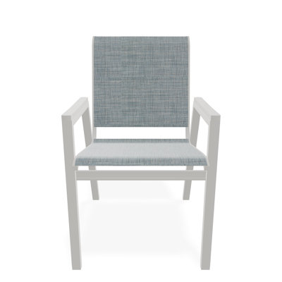 Chaise de bistro empilable en aluminium avec accoudoirs en polymère de qualité marine Bazza