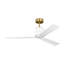 Visual Comfort Fan Peel Smart 52 LED Indoor Ceiling Fan with Threaded Downrod, Matte White ABS blades and Handheld Remote-1249126643