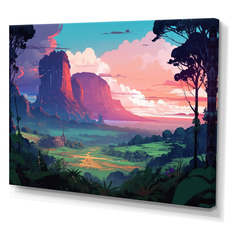 Tropical Wilderness, reproduction d'art sur toile, H 30 po x l 40 po, Cadre photo noir