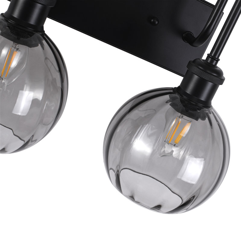 Éclairage pour salle de bain 2 lumières à intensité variable, Noir mat
