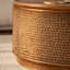 Table basse ronde en rotin avec rangement amovible