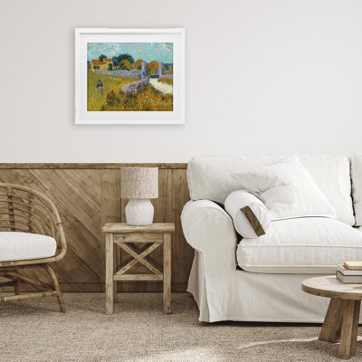 Farmhouse In Provence Framed Print Under Glass, design by Vincent Van Gogh
