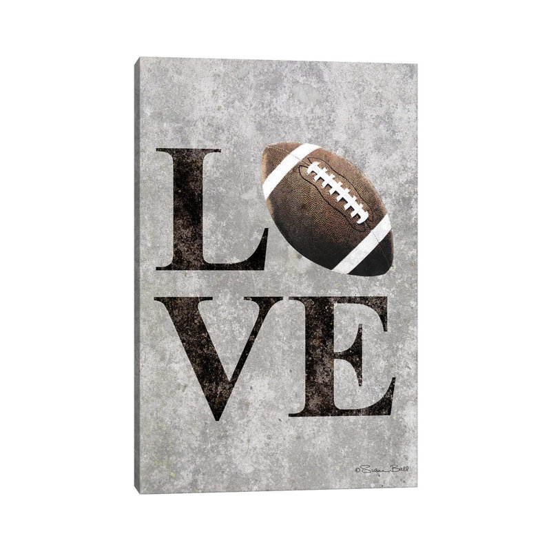 «Love Football» par Susan Ball - reproduction de photo sur toile tendue, H 40 po x l 26 po x P 1,5 po