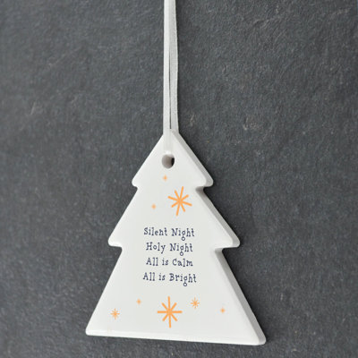 Carley Silent Night Tree Shaped Ceramic Ornament