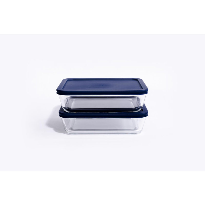 Verre 52,4 oz. Contenant alimentaire, Bleu