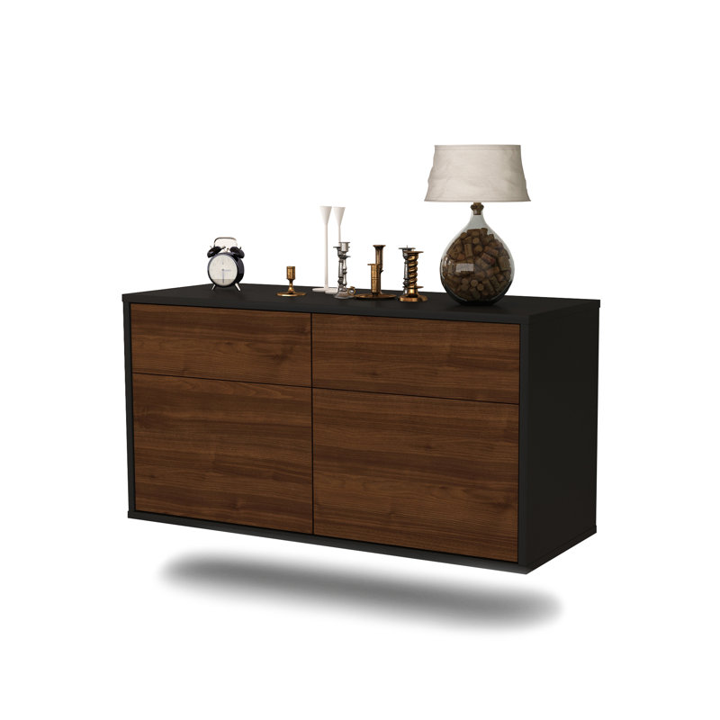 Martindell Unfinished Floating TV Stand, Walnut