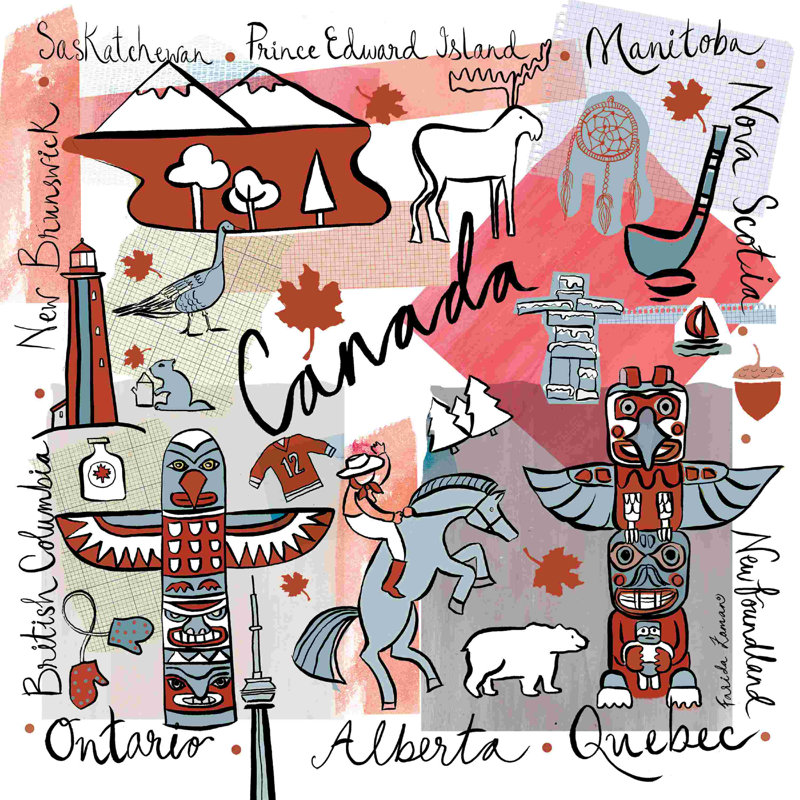 «Global Travel VII», impression sur toile tendue, H 36 po x l 36 po, Non, Imprimé avec cadre noir