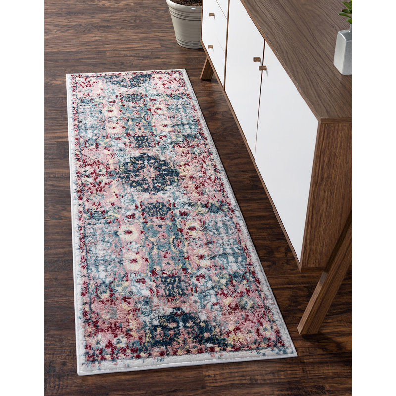 Tapis contemporain Endel multicolore, Tapis de couloir 2 pi 7 po x 10 pi