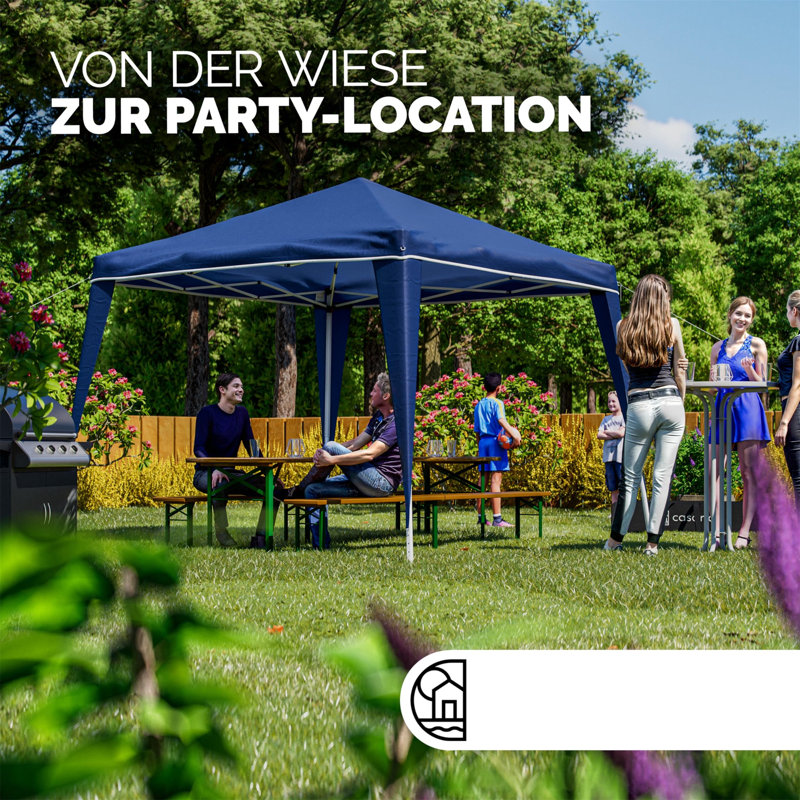 3 x 3m Pop-Up UV Protection 50+ Waterproof Winterproof with Pocket Foldable Stable Camping Garden Gazebo, Blue