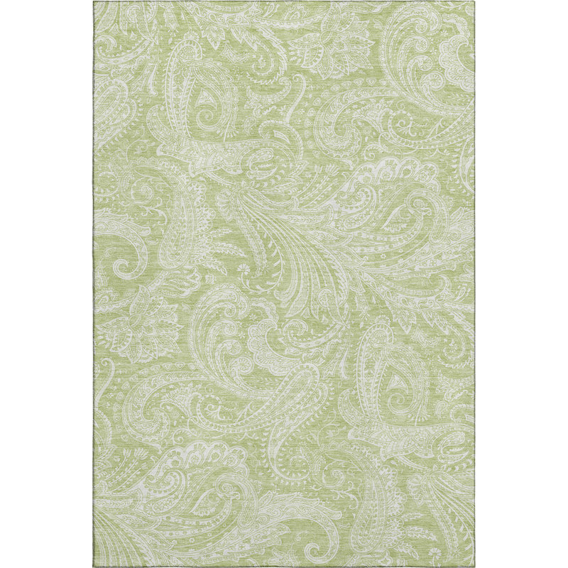 Premium Machine Washable Antonelli Aloe Rug, Rectangle 3' x 5'