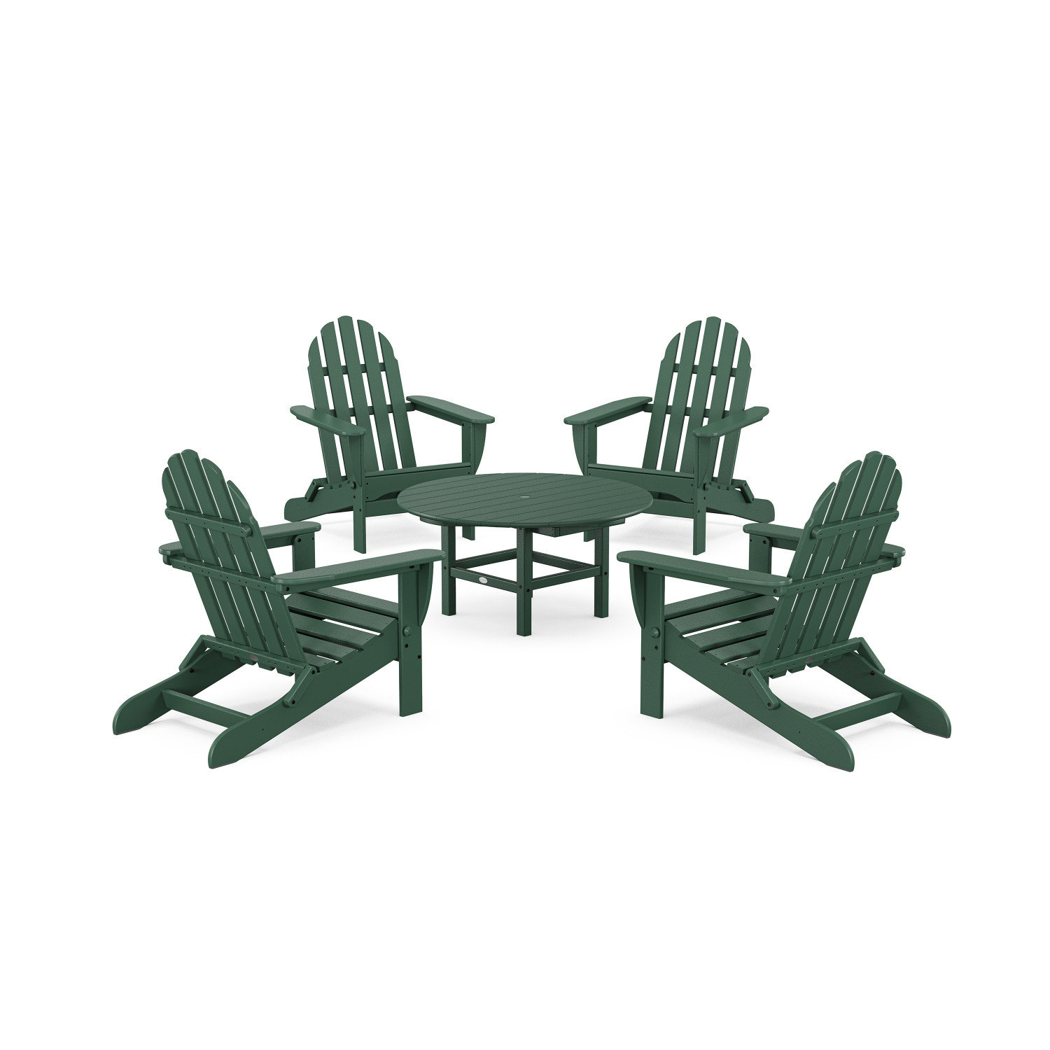 POLYWOOD® Classic Adirondack 4-Person Patio Seating Group, Dark Green