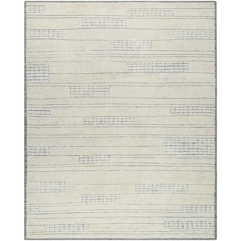 Davey Wool Abstract Area Rug, Rectangle 8' x 10'