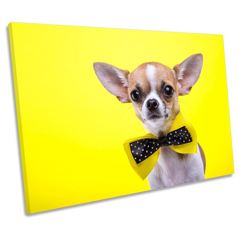 Chihuahua Dog Bow Tie - Wrapped Canvas Print, 30.5cm H x 45.7cm W x 2cm D