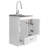 Lawrence 24"W Utility Sink & Laundry Cabinet with Integrated Stainless Steel Sink and Faucet, White