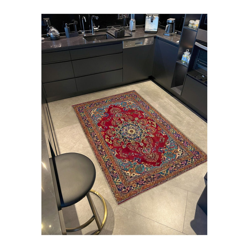 Tapis décoratif lavable à la machine rétro Paris, Sous-tapis rectangulaire 2 pi 6 po x 4 pi 11 po