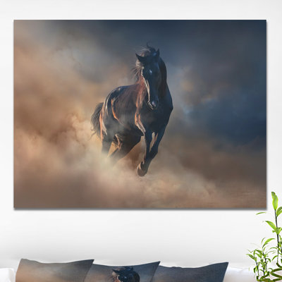 «Black Stallion Horse», reproduction de photo sur toile tendue
