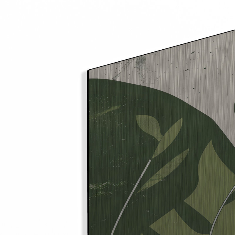 «Green Abstract Leaves No 2» par Andreas Magnusson, art mural en métal, 24 po x 36 po