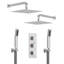 Système de douche thermostatique à pluie, douchette double 12 po avec douchette à main-93931713