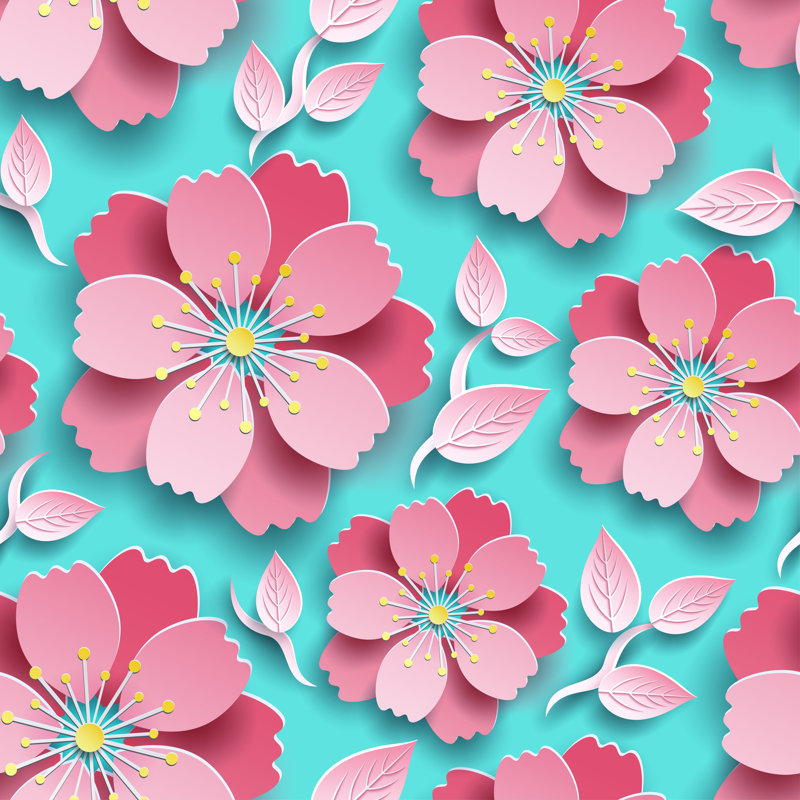 Beautiful Bright Seamless Pattern by Silvionka - No Frame Print on Canvas, 30cm H x 30cm W