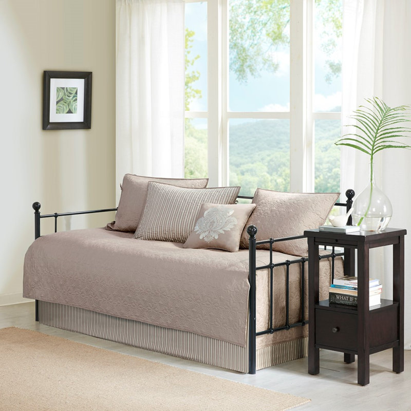 Reversible Daybed Cover Set In Khaki - 6 Piece Comfort Collection