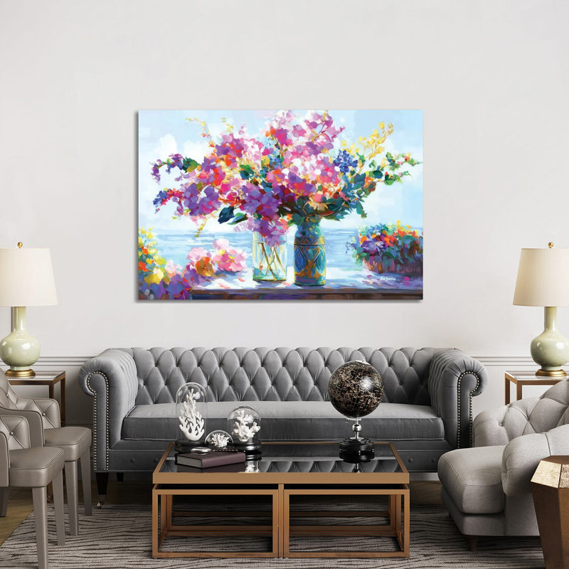 Blossoms Amidst The Ocean Breeze 1 Piece Wall Art on Canvas, 101.6 cm H x 66.04 cm W, Wrapped Canvas