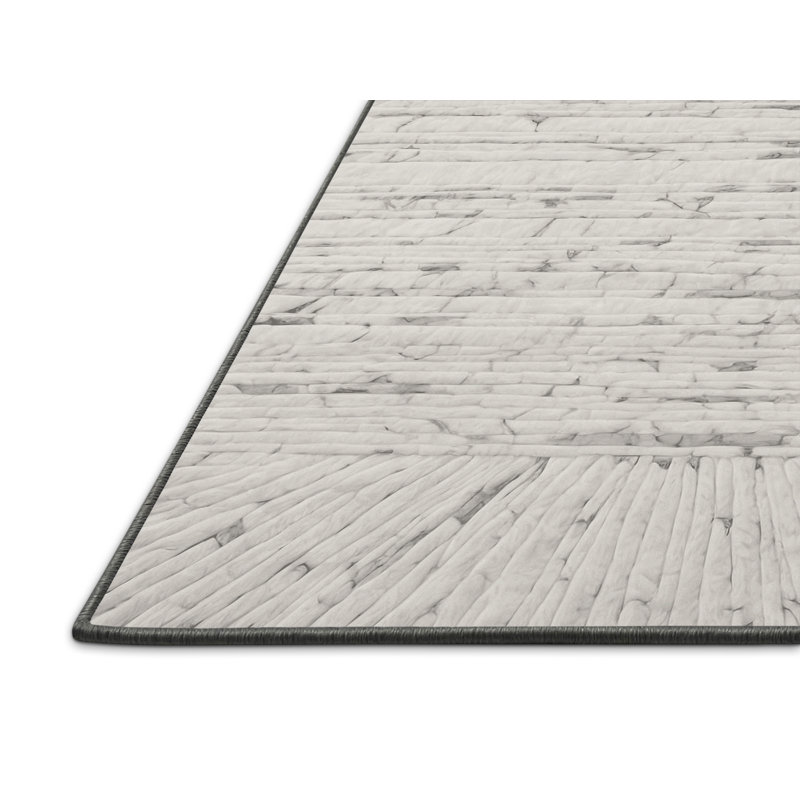Tapis gris soyeux et moelleux, Rectangle 8 pi x 12 pi