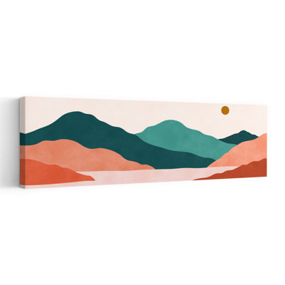 Serene Mountain Layers Abstract Minimalist Modern Landscape Mountain Wall Art