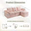 L-Shaped Modular Corduroy Sofa with Detachable Cloud Cushions and No Assembly-1894692151