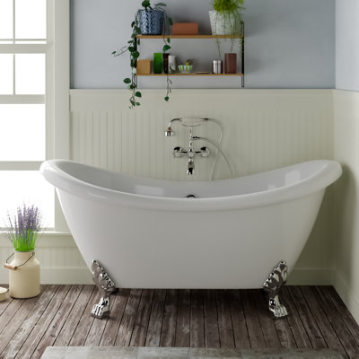Meryl 63'' x 28'' Freestanding Soaking Acrylic Bathtub
