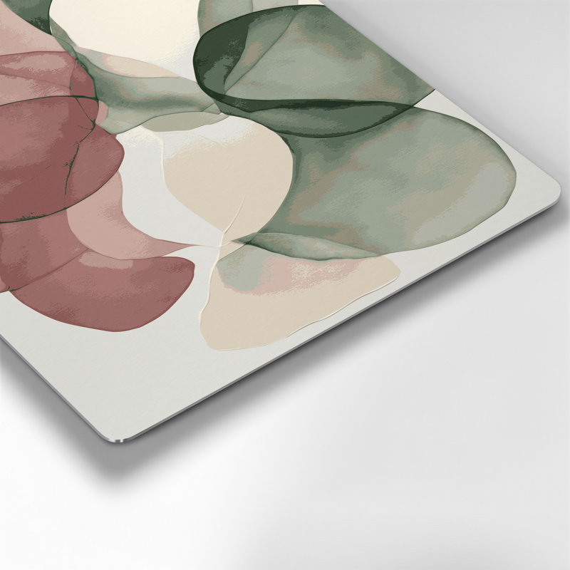 Aquarelle abstraite 24, art mural en métal beige, H 16 po x l 20 po