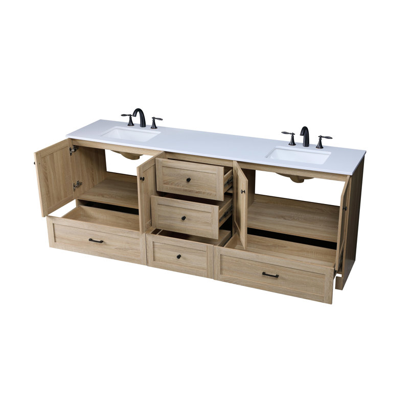 Meuble-lavabo double 84 po en bois de manguier 84 po