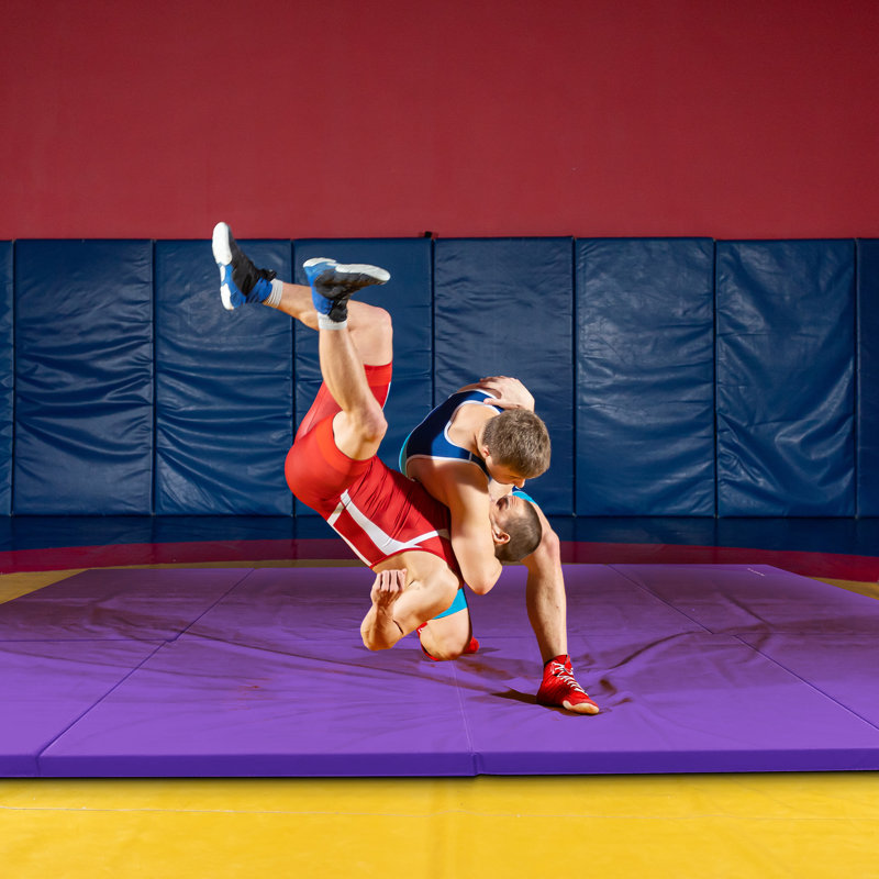 Purple 120" x 48" Vinyl Folding Gymnastics Exercise Mat