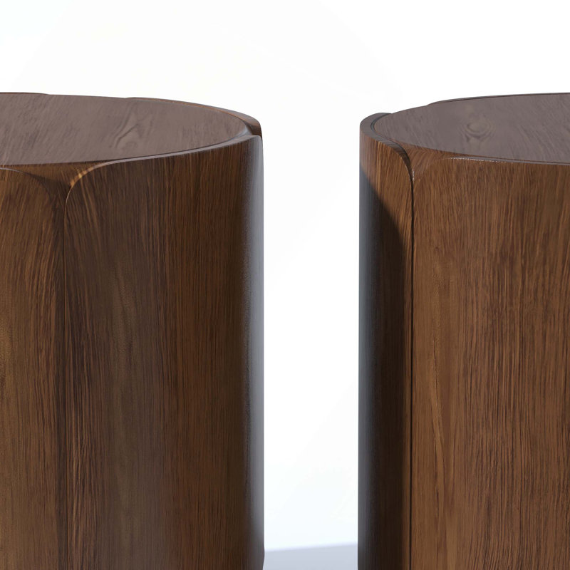 Table basse ronde moderne et imperméable MGO avec construction durable pour le salon, Brun