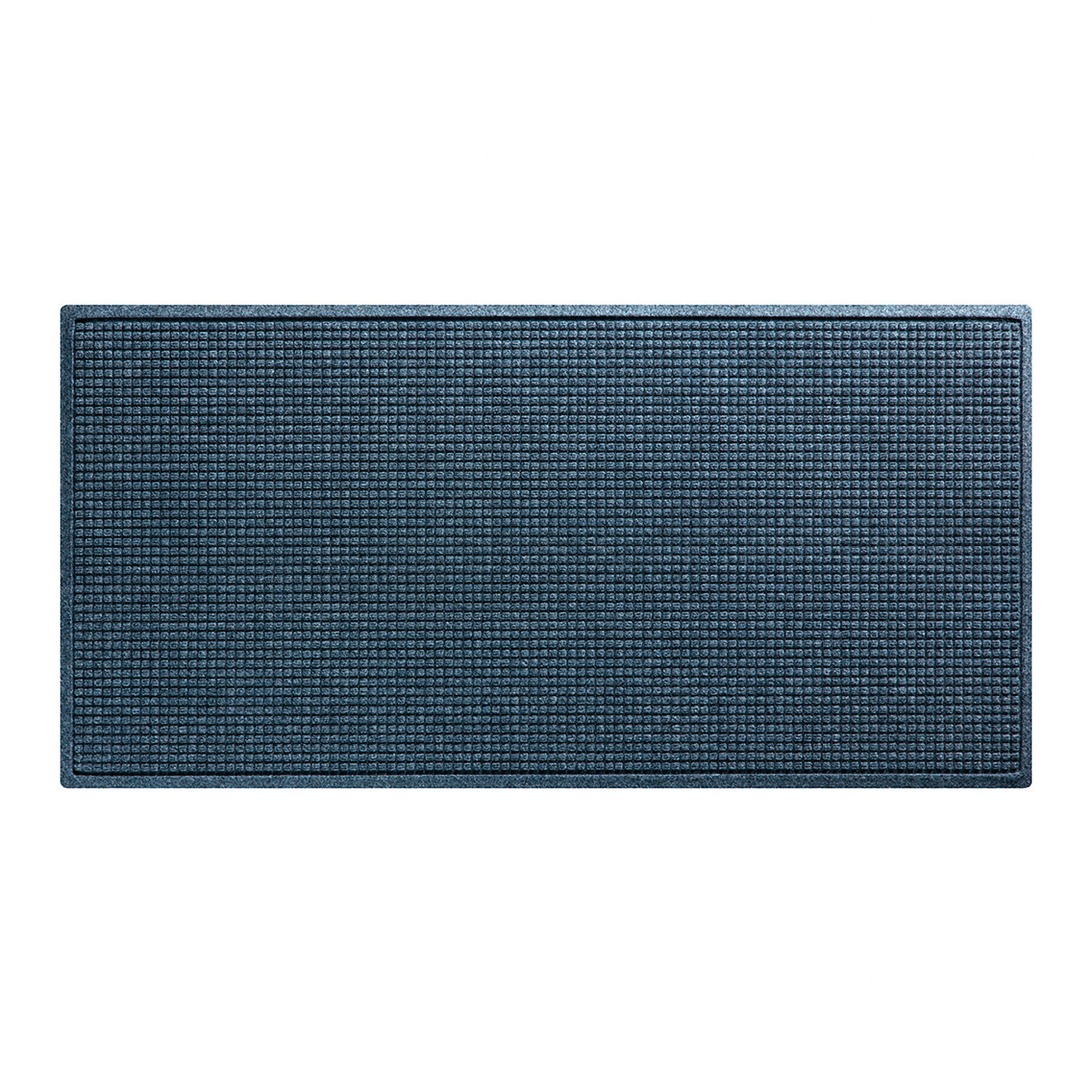 WaterHog Squares Indoor Outdoor Door Mat, Navy, Rectangle 3' x 5'