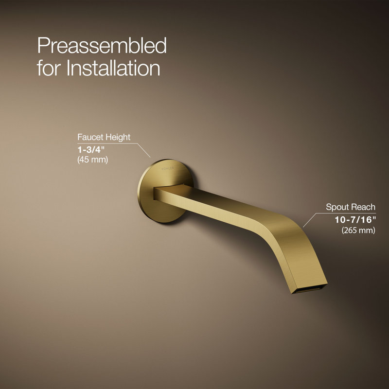 Components Wall-Mount Bathroom Sink Faucet Trim, Vibrant Brushed Moderne Brass