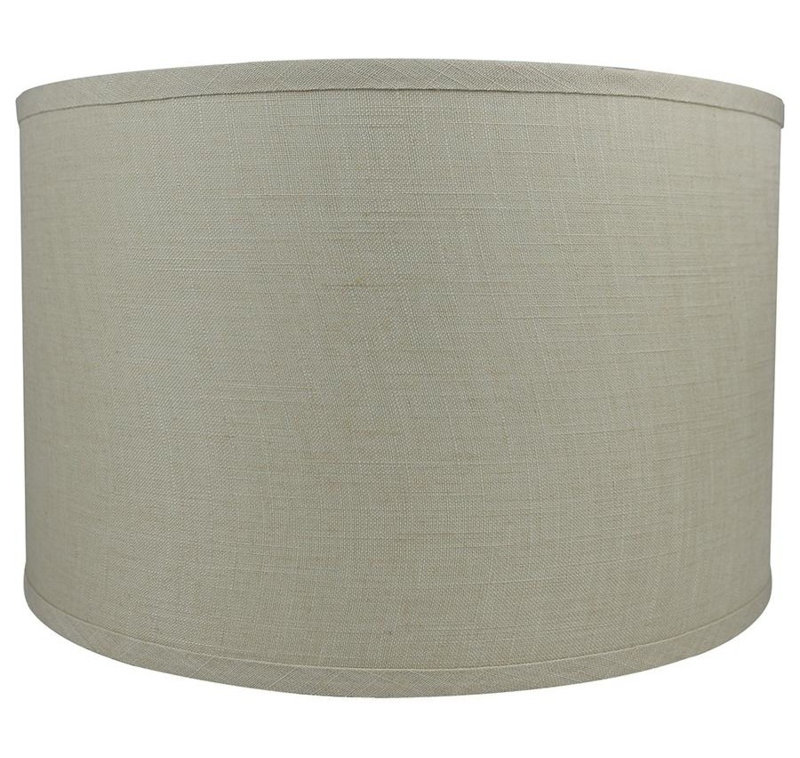 Abat-jour tambour en lin classique 16 po, Naturel