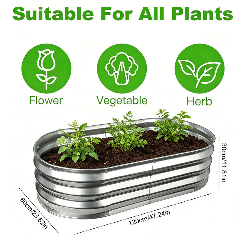 2PC Galvanized Raised Garden Bed