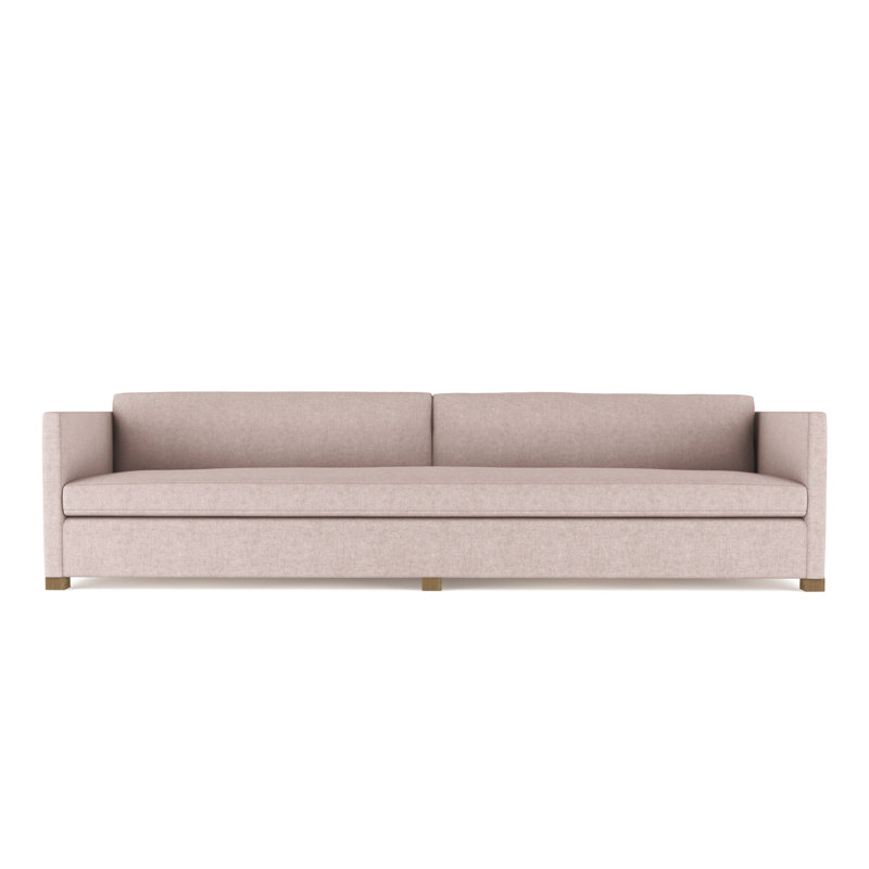 Madison Sofa, 33" H x 120" W x 41" D, Plush Velvet Blush, Weathered