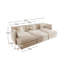 Canapé modulaire en U modulaire réversible de 111,42 po avec 3 repose-pieds en chenille de café clair-985207807