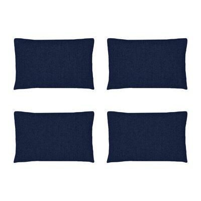 Set of 4 Sunbrella Throw Pillows, 12x18 Inch Rectangle Outdoor Throw Pillows Inserts with Covers