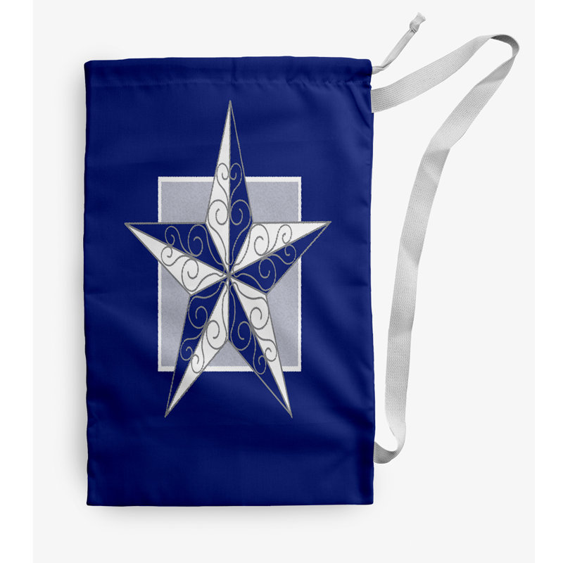 Sac à linge Night Star Christmas, Petit (H 29 po x l 18 po), Bleu