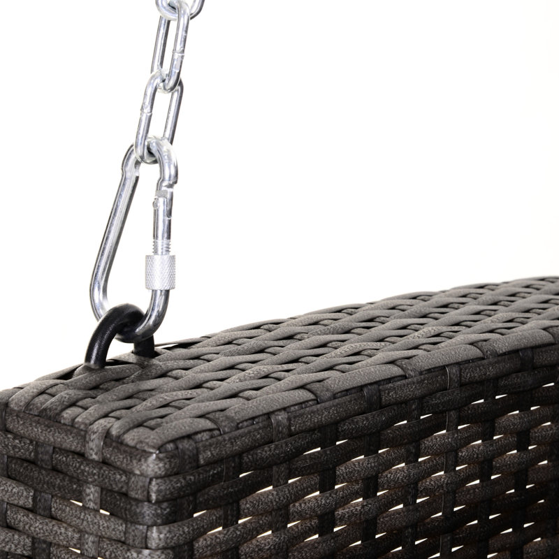 Chaise suspendue pour 2 personnes, gris, 550 lb Banc d'extérieur pour personnes avec capacité