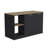 Juniper Kitchen Island with Large Top Surface, Double Door Cabinet, and Open Shelves Black / Ibiza Marble-1370696298