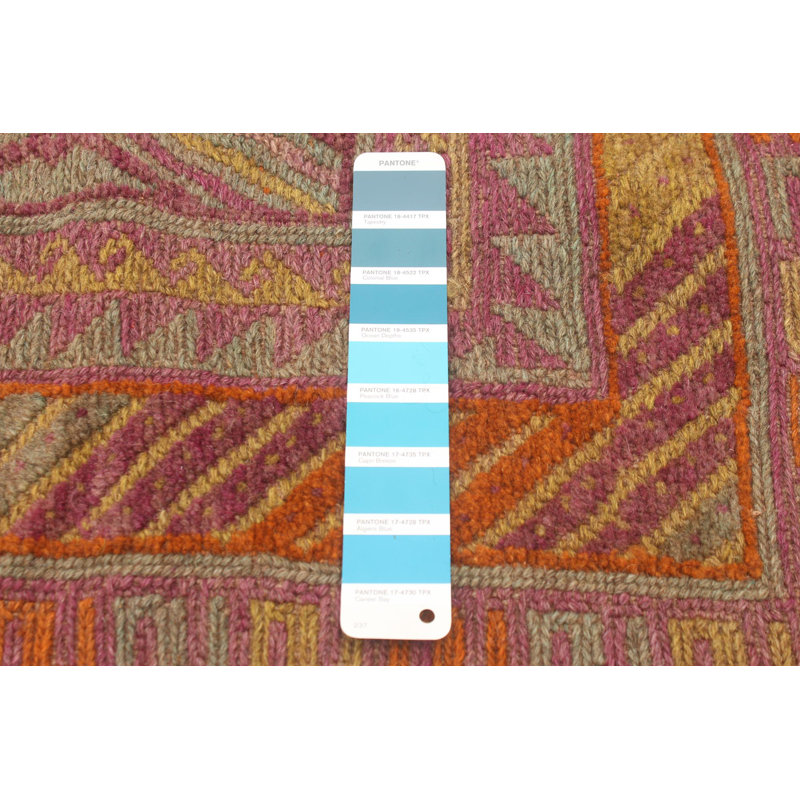Tapis unique en laine noué à la main 6 pi 7 po x 8 pi 11 po nouvel âge Jhoti
